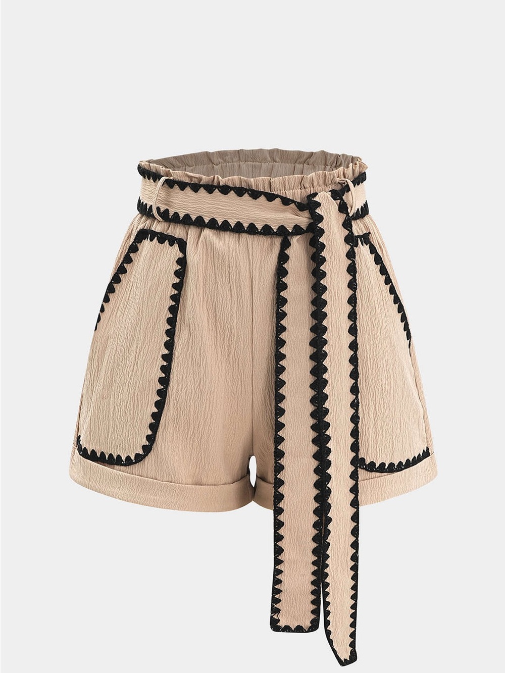 MICAS NWTs Tie-Up Contrast Shorts- Khaki